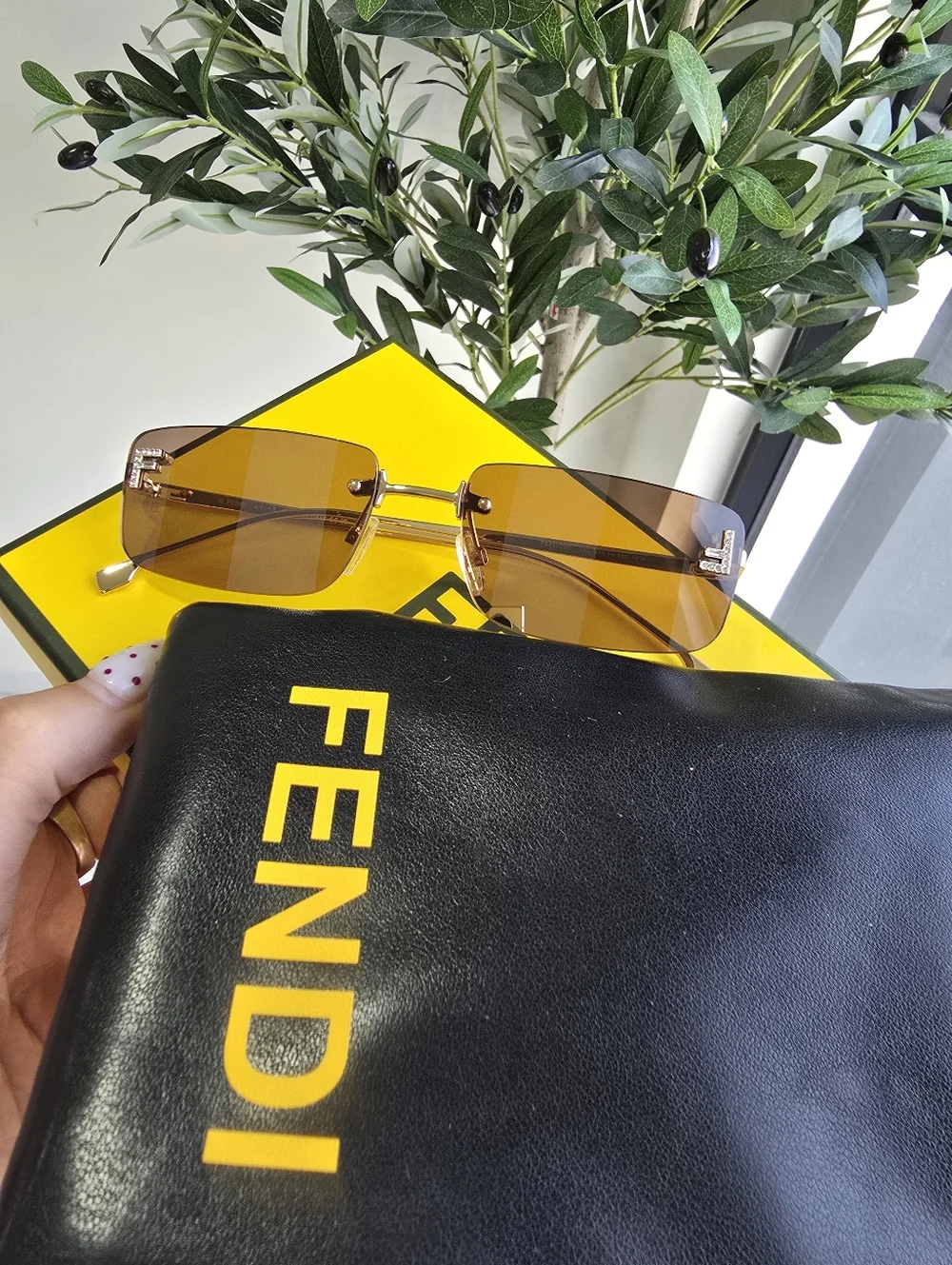 Fendi First Crystal FE 4172us Rectangular Sunglasses - Picture 3 of 12